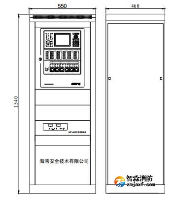 海灣JB-QB-GST200火災報警控制器尺寸大小示意圖